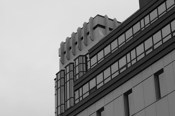 A black and white home facade