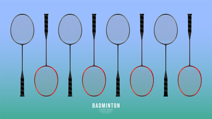 Badminton racket, Simple flat design style  ,Illustrations for use in online sporting events ,  illustration Vector EPS 10