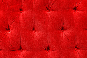 abstract modern red background of velveteen fabric for furniture upholstery. - obrazy, fototapety, plakaty
