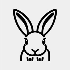Rabbit head logo icon symbol head vector