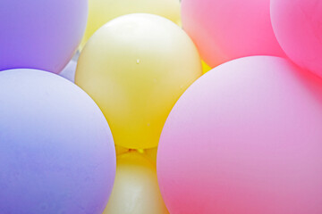 abstract background of beautiful multi-colored air balloons, horizontal