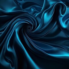 Blue silk abstract background.  Created by Generative AI