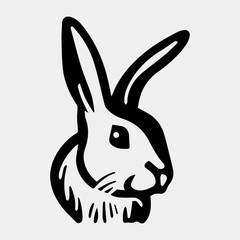Rabbit head logo icon symbol head vector