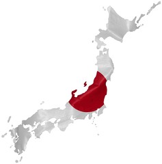 Drapeau/carte du Japon