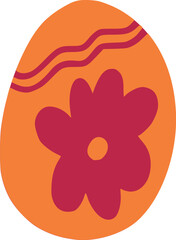 Easter egg icon in flat cartoon style - vector illustration
