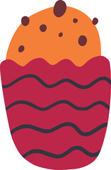 Easter cake icon in flat cartoon style - vector illustration