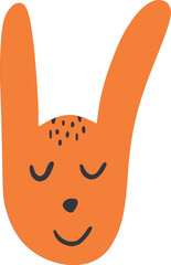 Easter bunny icon in flat cartoon style - vector illustration