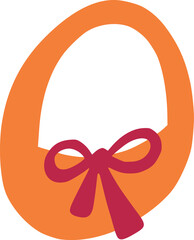 Easter basket icon in flat cartoon style - vector illustration