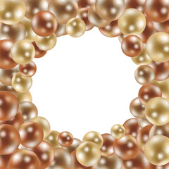 Colored pearls. Abstract vector background. Gold balls. Eps 10