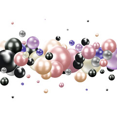 Abstract composition with 3d spheres. Color Pearls. Eps 10