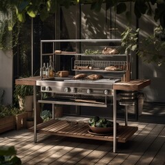Sleek and Modern Outdoor BBQ for Your Next Cookout