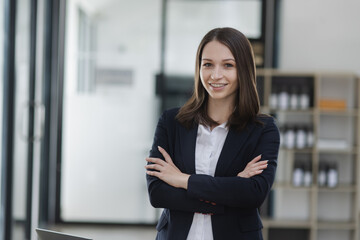 Smiling business woman leader, Professional company executive CEO manager.