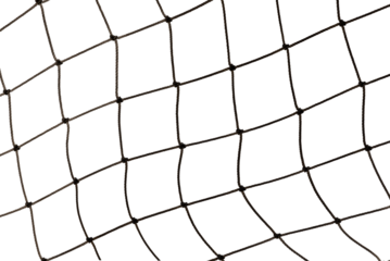 Football or tennis net. Rope mesh on a white background close-up