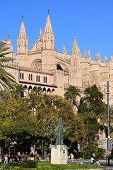 Obraz premium Cathedral of Palma de Mallorca, Roman Catholic Diocese, island Baleares, Spain, Historical building,