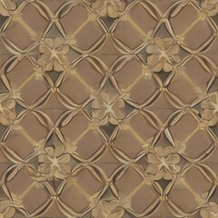 Fototapeta premium Graceful Brown And Beige Floral Floor Texture - Generative A.I.