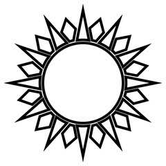 Sun icon vector. Sun illustration sign. Sun symbol or logo.