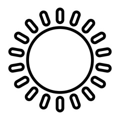Sun icon vector. Sun illustration sign. Sun symbol or logo.