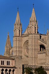 Fototapeta na wymiar Cathedral of Palma de Mallorca, Roman Catholic Diocese, island Baleares, Spain, Historical building,