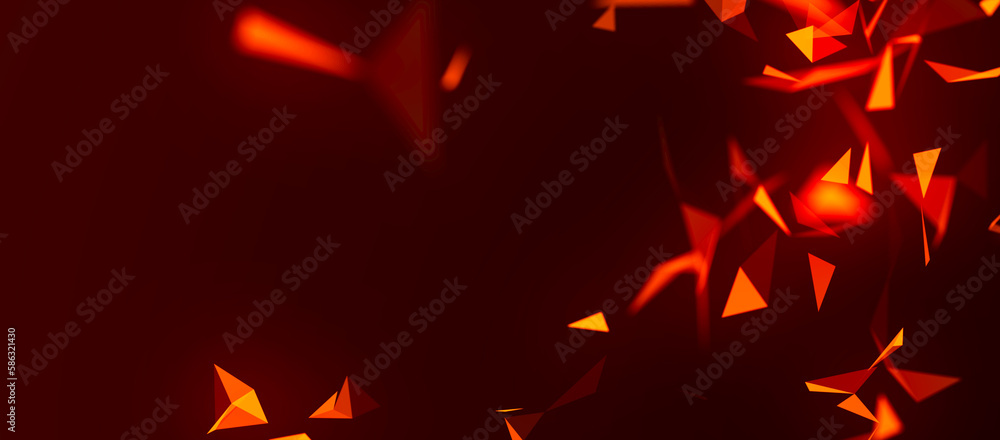 Poster colored polygonal space. connection dots and lines structure. digital background. triangular futuris