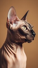Egyptian Sphynx cat in a portrait photo Generative AI
