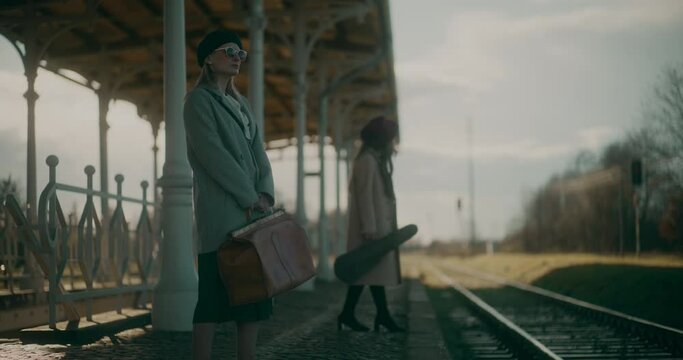 Thoughtful Woman at Railway Station