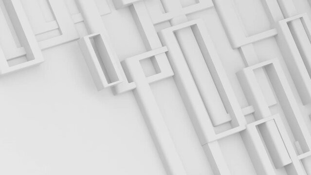 Fondo blanco abstracto de pared geom&eacute;trica o ladrillos. Fondo corporativo de formas modernas y elegantes.