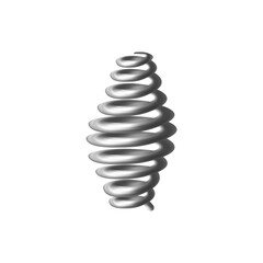 Spiral steel spring with compressed edges realistic illustration isolated.