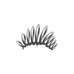 Curved metal steel spring template, realistic illustration isolated.