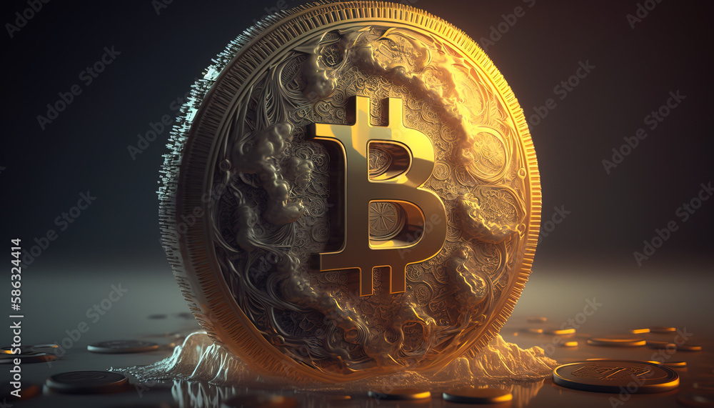 Wall mural bitcoin - the world of cryptocurrency is constantly evolving. this image of bitcoin's growth - ai ge