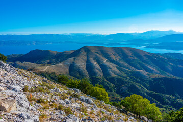 Landscape of Mount Pantokrator at Corfu, Greece