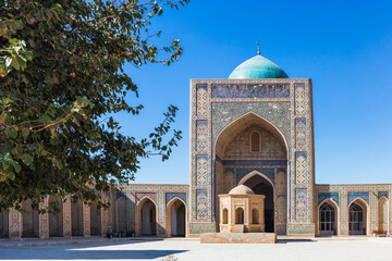 Poi-Kalyan islamic religious complex cortyard in Bukhara, Uzbekistan