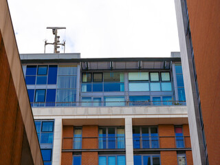 residential houses on blue sky background in england