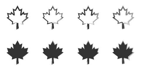 Hand drawn maple leaf icon. Vector illustration.
