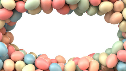 Pastel colored oval Easter egg frame