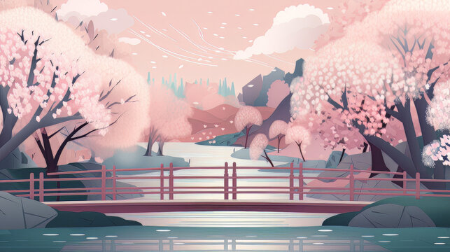cherry blossom in spring with a cityscape