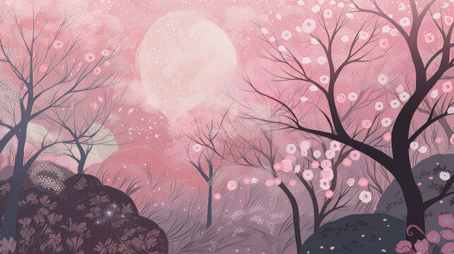 cherry blossom and the moon