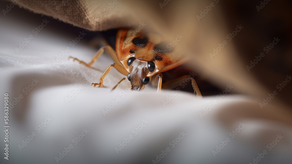 Poster a bedbug hiding between the sheets generative ai