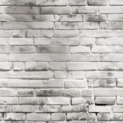 Fototapeta premium Old dirty and weathered white brick wall seamless pattern. Grey bricks. Endless texture. AI generative image.