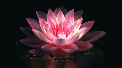 Pink Water Lily. Generative ai