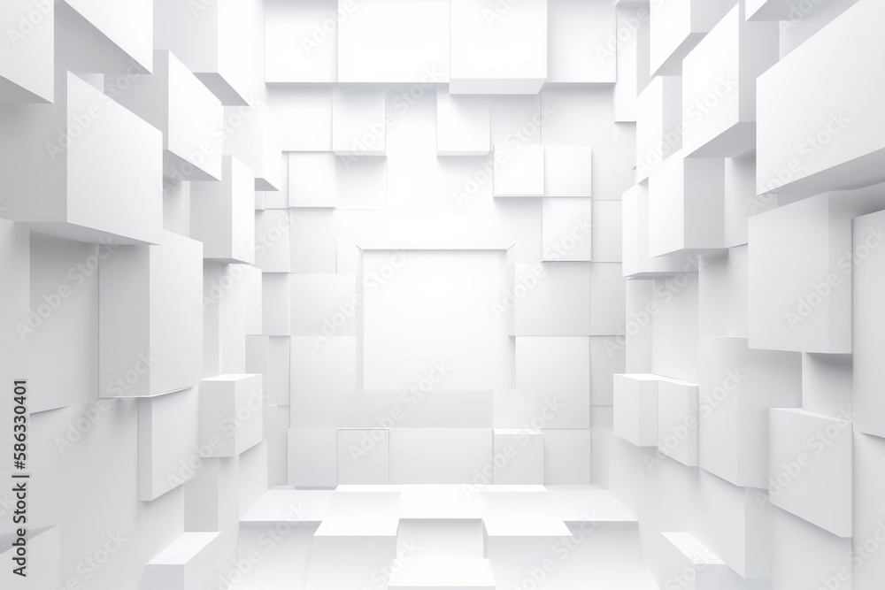 Fototapete abstract architecture background building geometric shape. Generative ai