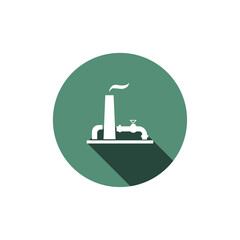 Flat icons set, factory isolated icon on white background, oil industry