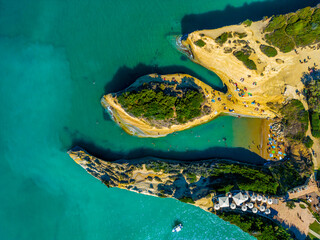 Panorama of the Canal d'amour at Greek town Sidari