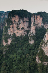 Fototapeta na wymiar Amazing landscape of quartzite sandstone pillars (Tianzi Mountain Scenic Area), Wulingyuan, China