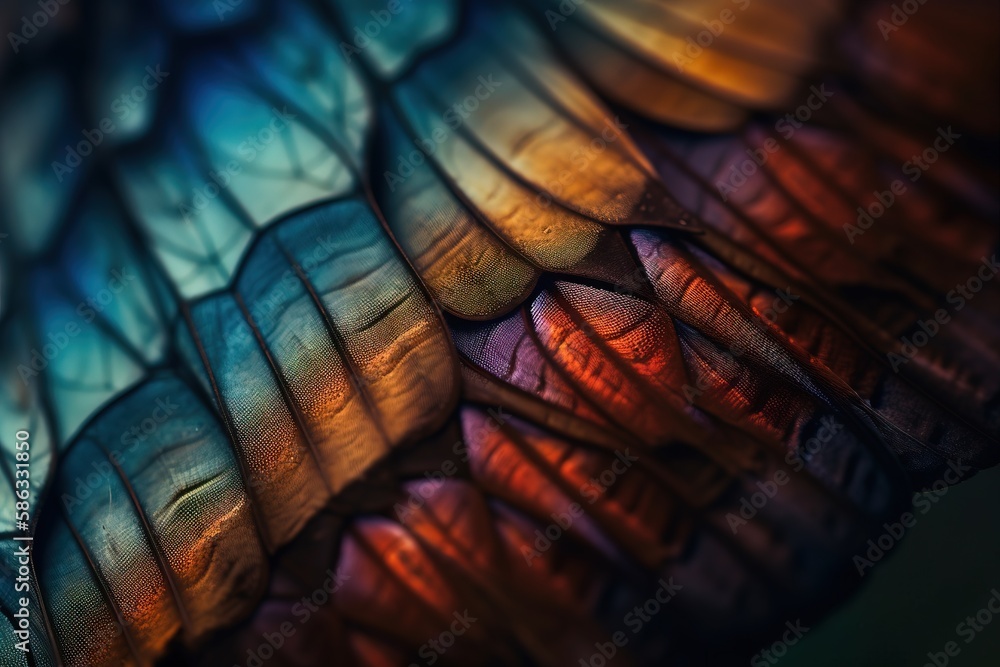 Poster a close up of a multicolored object with a blurry effect to the bottom of the image and the bottom o