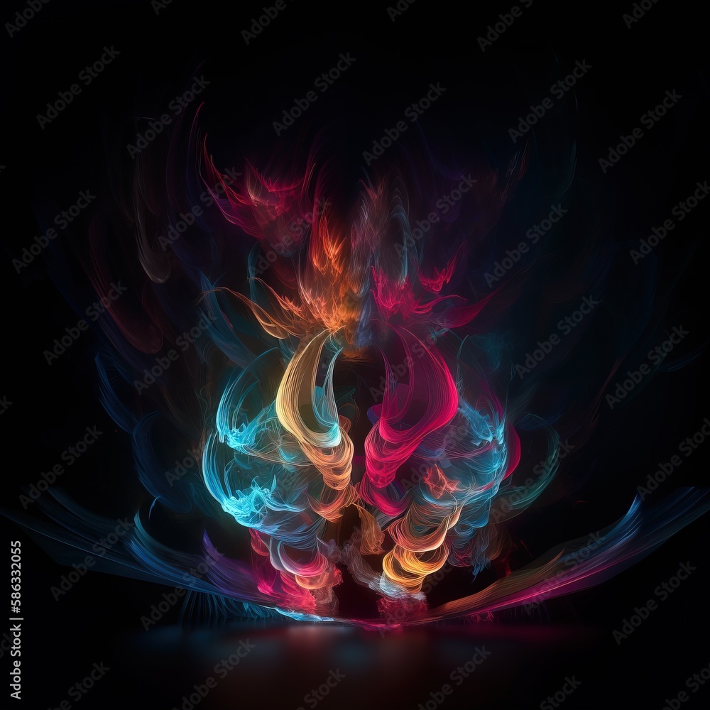 Aufkleber a colorful abstract background with a black background and a black background with a red, yellow, an