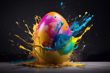 a Color splashed Easter Egg