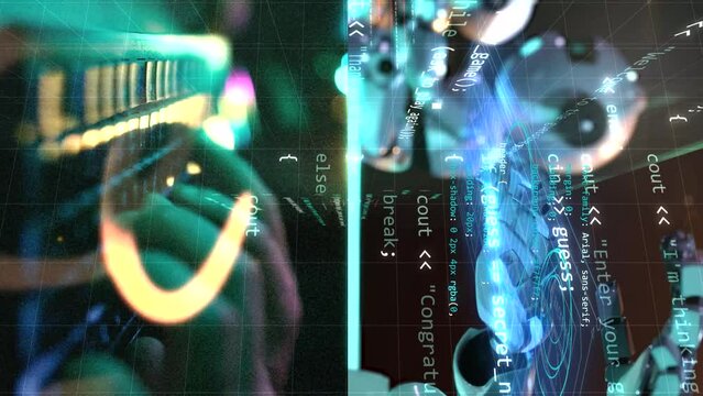 vertical video with half screen of robot chatbot hands typing on virtual keyboard and another half with human hands in retro style look ist old now