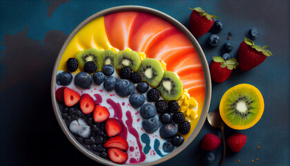 Dessert bowl isolated. Realistic illustration