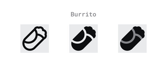 burrito icon set