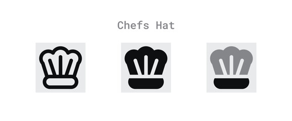 chef's hat icon set